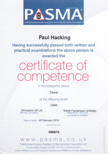 Pasma Certificate Of Competence